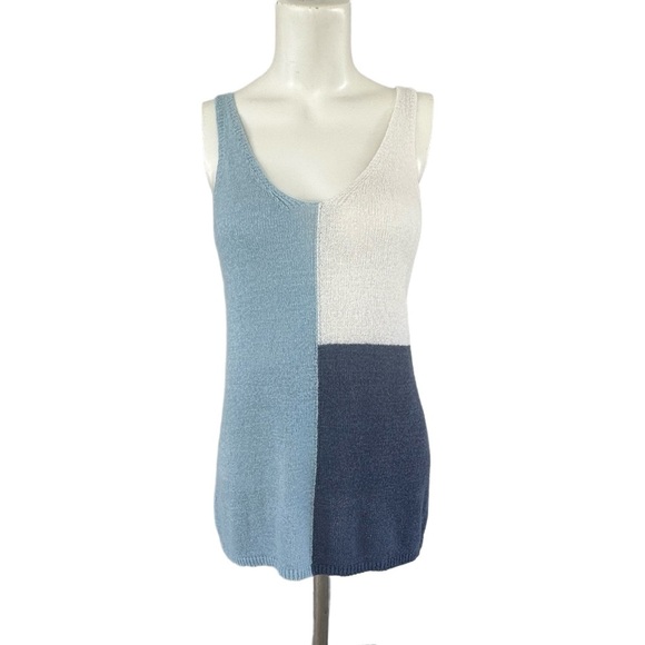 🌴 Sleeveless Knit Tri-Block Colorful Tank, Size M - Picture 3 of 8